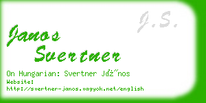 janos svertner business card